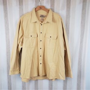Cabela's Deerskin Soft Chamois Shacket Button Down Shirt Yellow Size 5XL